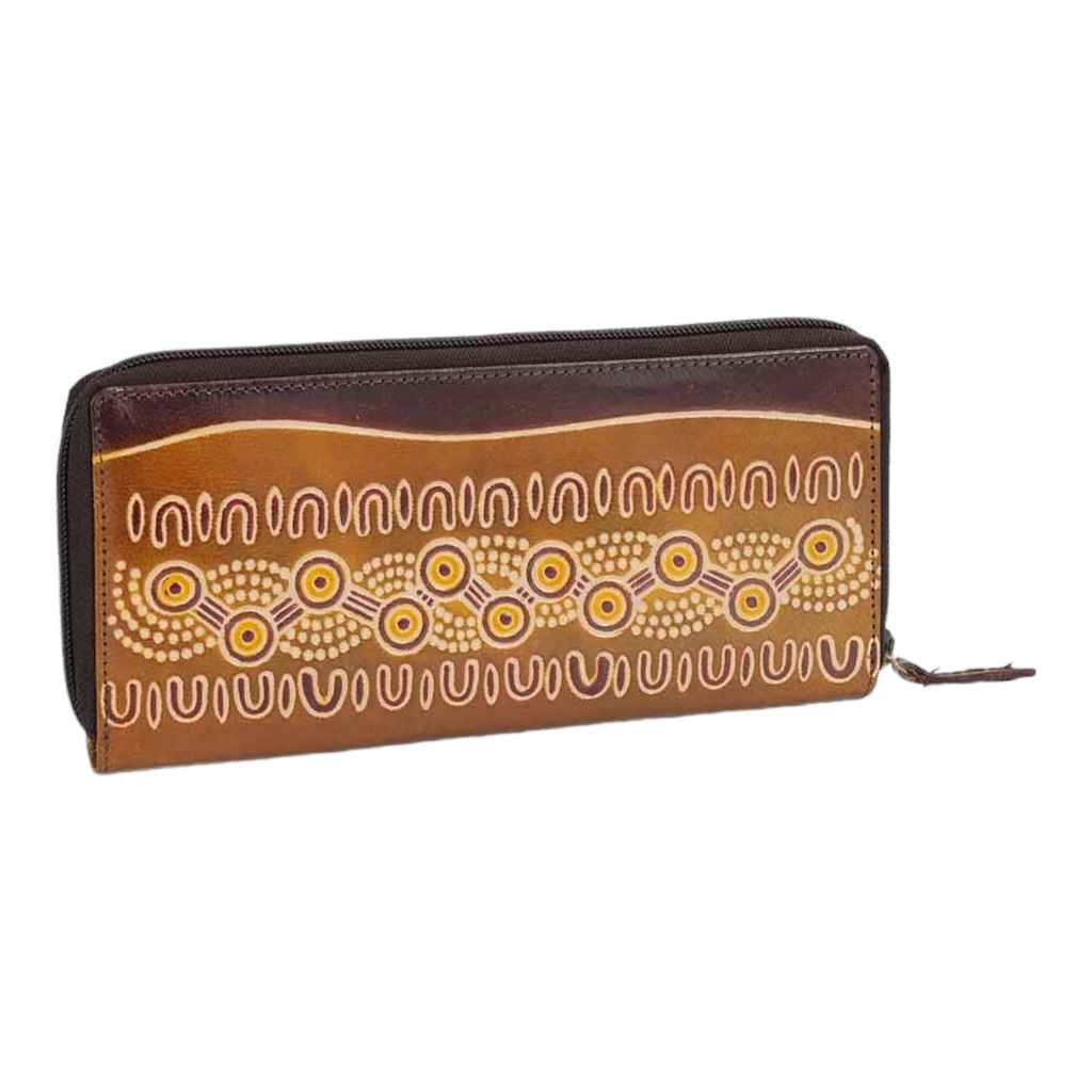 ABORIGINAL INDIGENOUS AUSTRALIAN Artist Genuine Leather wallet purse