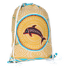 ABORIGINAL INDIGENOUS Backpack Bag Cotton Canvas Tote Dolphin