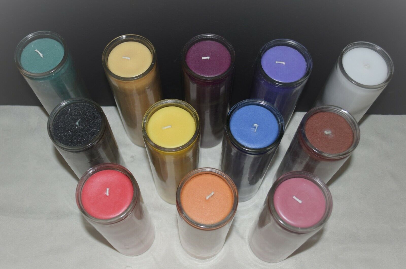 7 Day Candle Glass Blessings & Prayers Unscented Ritual church Candles 100hrs