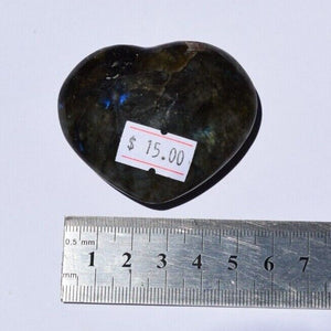 Heart good flash Heart Shape Crystal Labradorite Palm Stone Healing Labradorite