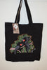 ABORIGINAL Cotton bag shopping tote INDIGENOUS Bulurru Art Black Cockatoo