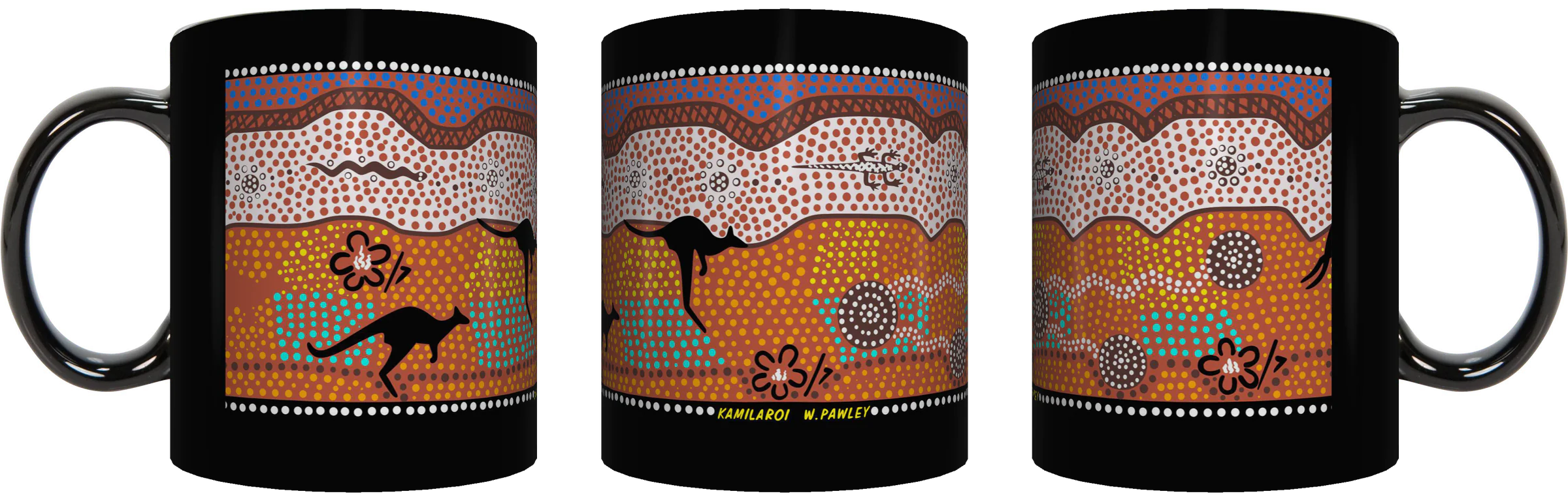 Aboriginal Coffee Mug in Gift Box Indigenous Artist Bulurru Cup KAMILAROI