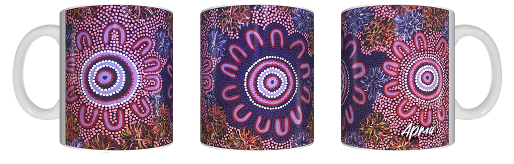 Aboriginal Coffee Mug in Gift Box Indigenous Artist Bulurru Cup WOMEN'S BUSINESS