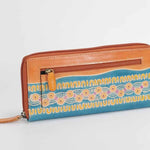 Australian indigenous Artist Leather Travel Wallet purse by Muralappi "Stronger Together"