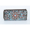 Australian indigenous Artist Leather Wallet Ladies Trifold 11 X 21cm "Family Connection" Nicole Dickerson