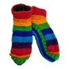 Slippers Meditation knitted Woollen handmade Nepal fleecy lined winter rainbow