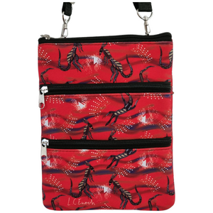 Aboriginal indigenous Art Bulurru Aboriginal 3 Zip Bag Handbag DESERT TOTEMS