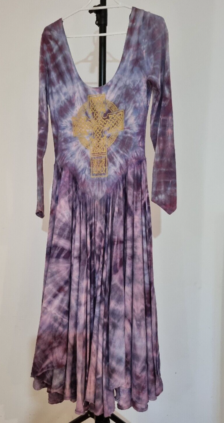Celtic Cross Dress Vintage 90s Boho dress Witchy Goth Gypsy