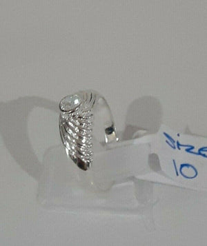 Ring Cubic Zirconia Ring polished crystal Gemstone sterling silver size 10