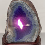 Agate Lamp PURPLE Rough Natural light crystal gemstone base led globe Au