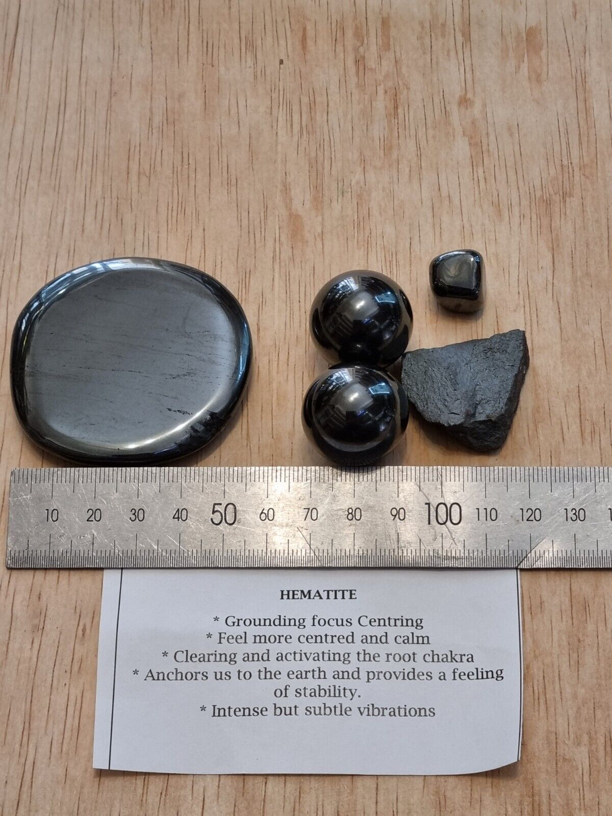 Hematite Gemstone Kit Pendant Rough magnetic 2 cones palm stone
