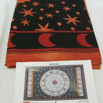 Zodiac throw bed spread wall hanging Massage table Star sign Red