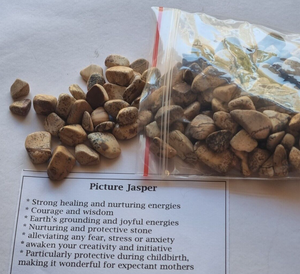 Picture Jasper Gemstone Chips Natural Crystal Polished Stones Bulk 250 grams