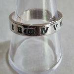 Ring Roman numerals Band Sterling silver numbers ancient Rome Ring size 10