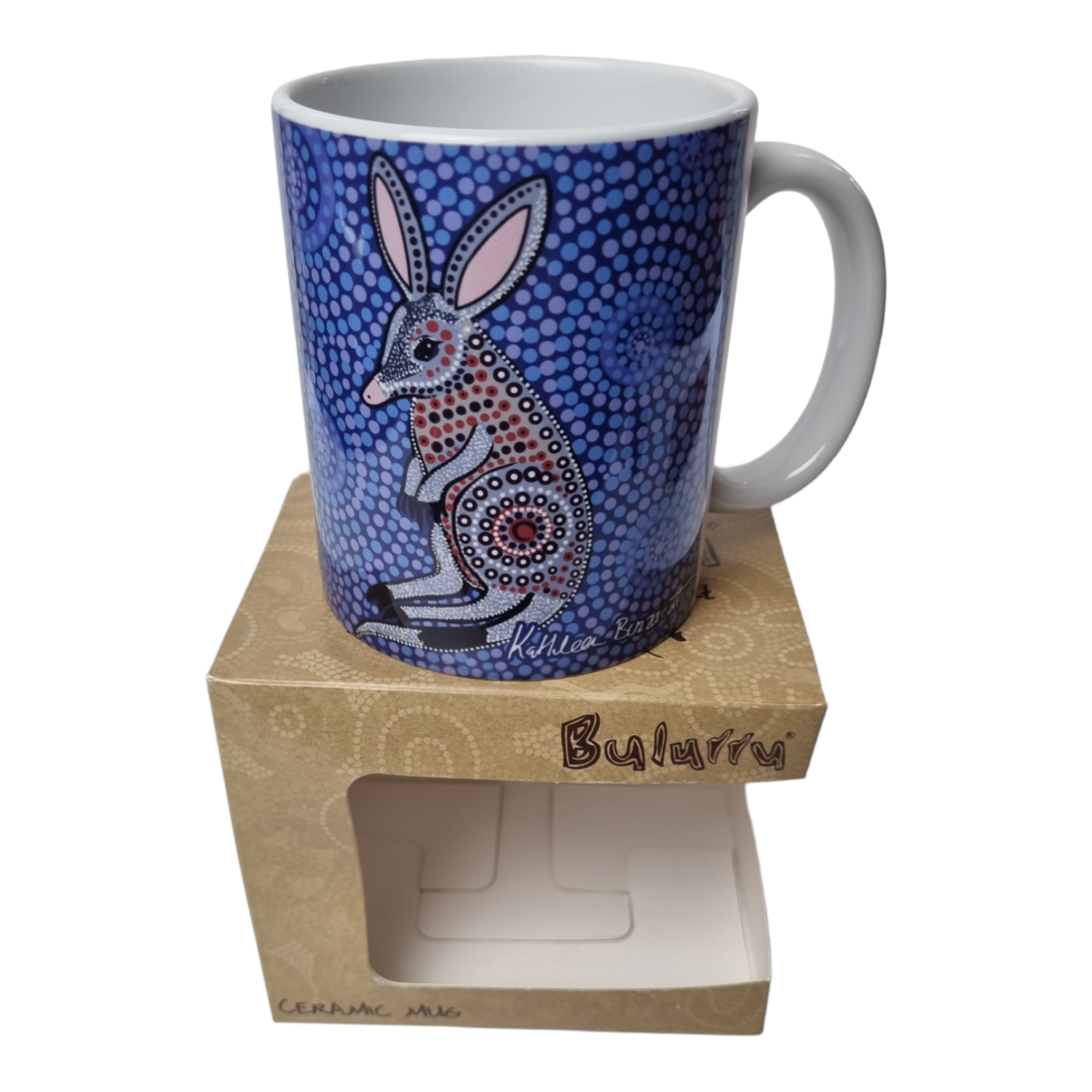 Aboriginal indigenous Artist Coffee Mug in Gift Box Bulurru Cup Australia Bilby