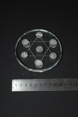 Crystal Grid Glass plate gemstones glass stand glass grid plate 10cm