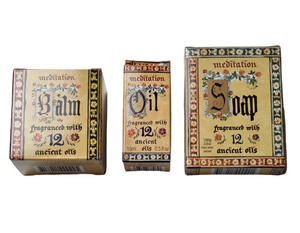 Meditation oil Range 12 Essential Oils Soap Burner oil Balm Gift pack Set