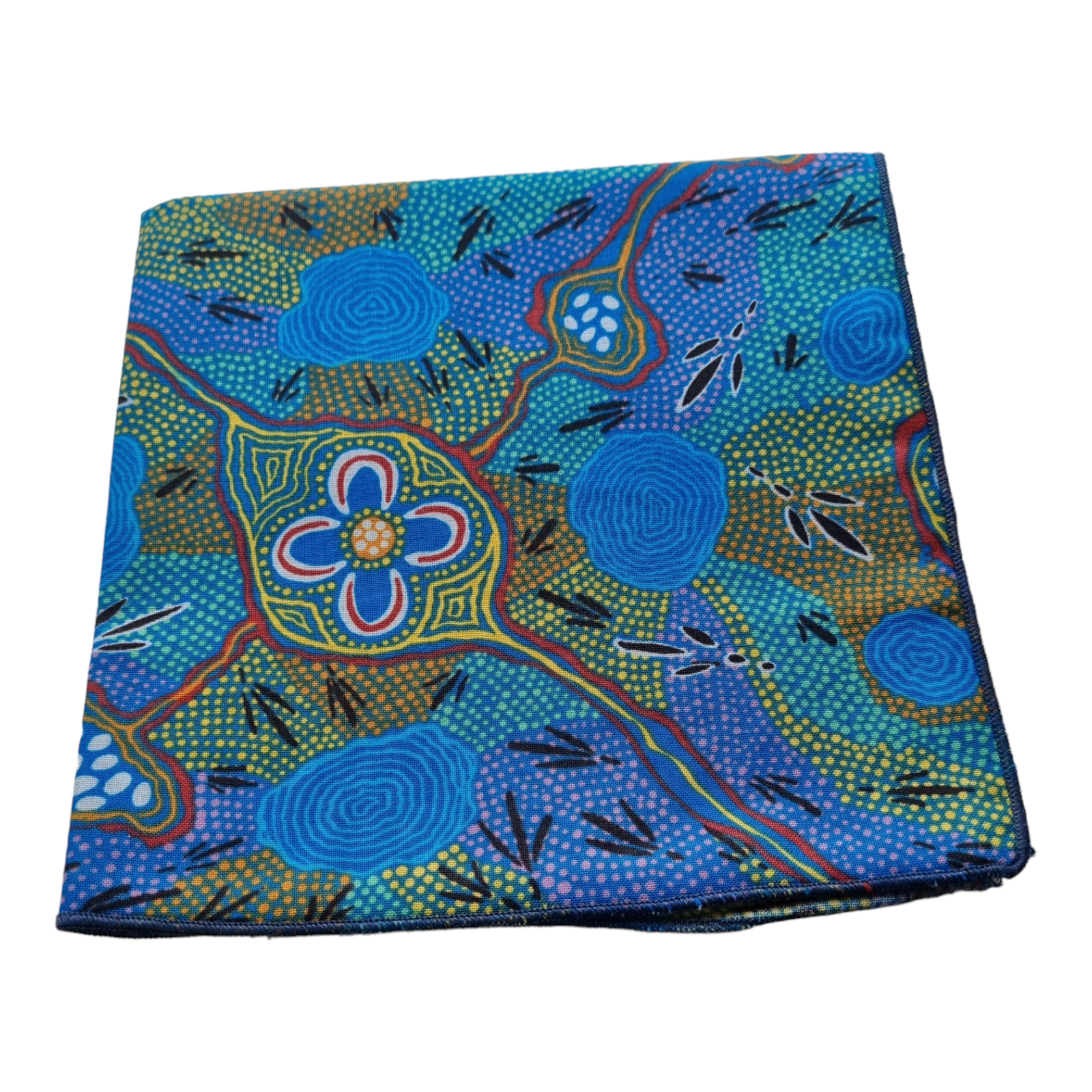 Aboriginal Handkerchief indigenous Art Cotton Hanky Pocket Bush Tucker Gathering
