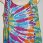 Tie dye tank top T-Shirt Nepal cotton Unisex summer blue mix 10-12 rainbow