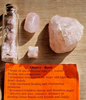 Rose Quartz Gemstone Kit Tree bottle Polished & Rough stone Merkabah