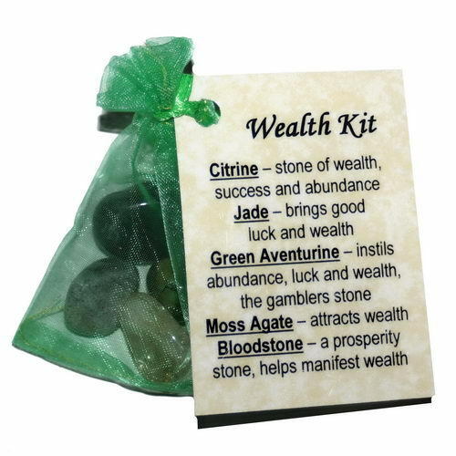 Crystal Kits bags tumble stones Crystal Gemstone Anxiety Fertility study Travel