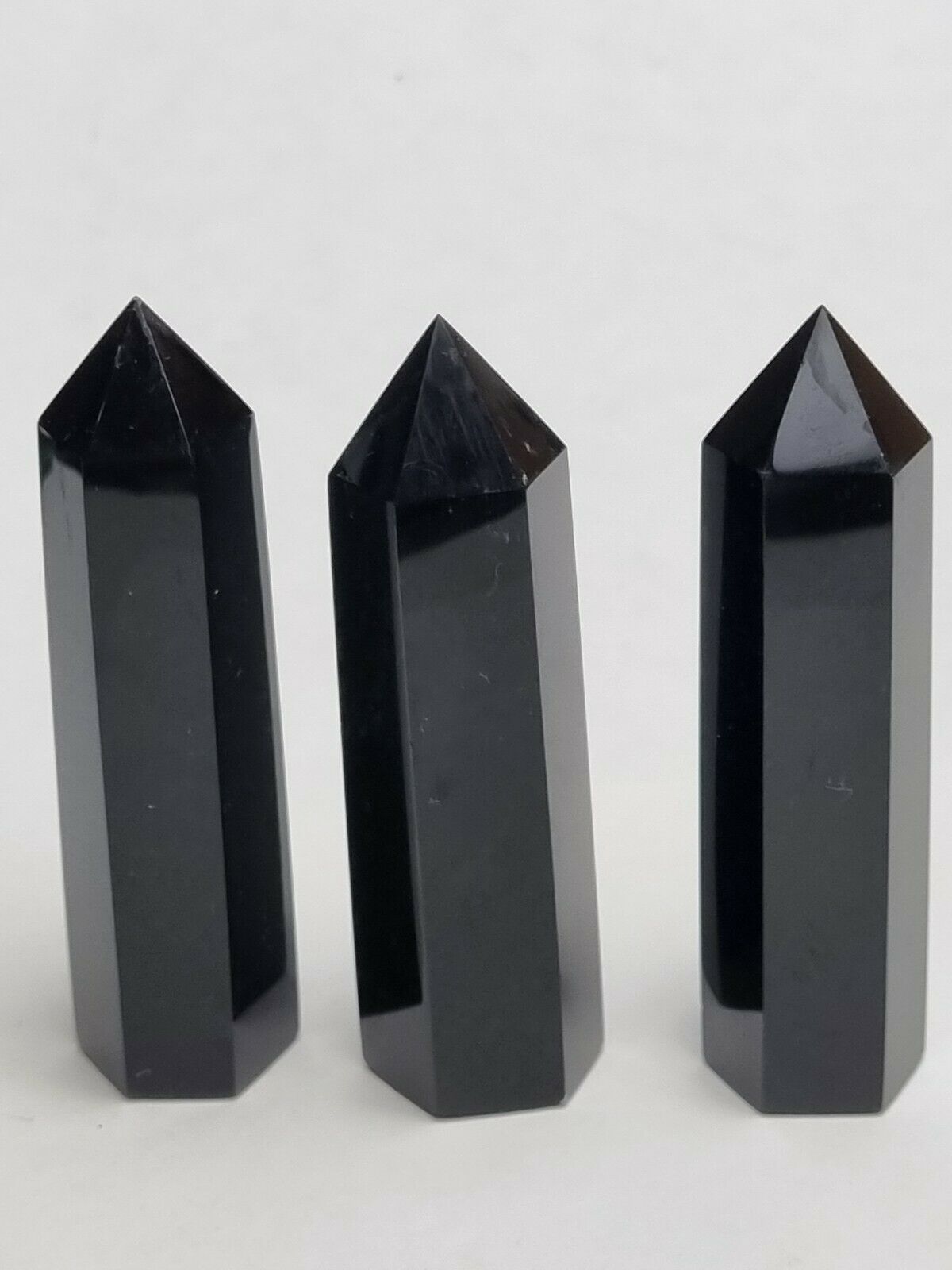Obsidian Point Generator polished Natural Obsidian Quartz Crystal 9cm