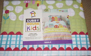 Kids Doona Cover Set Quilt bedding children's  bed single double House lane SALE