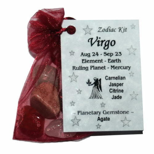 Zodiac Tumble stone kits bags Gemstone star sign astrology Birth stone Crystals