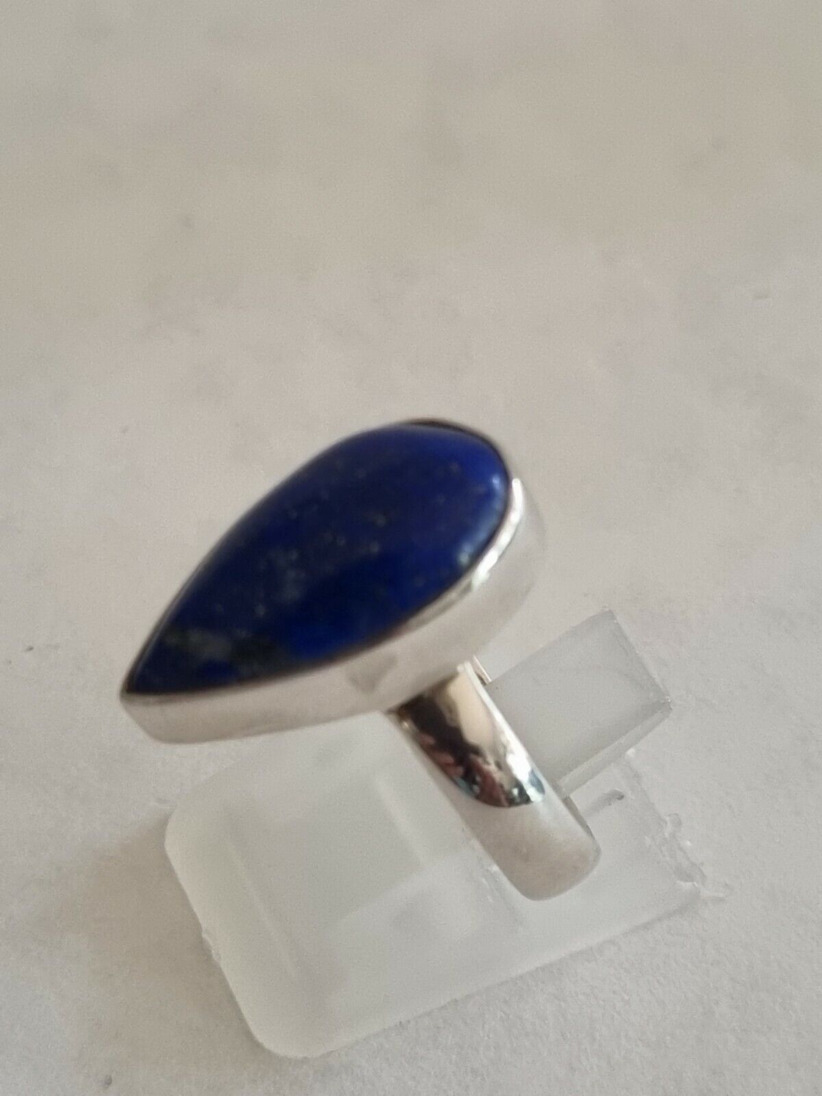 Ring Lapis lazuli Ring polished crystal Gemstone sterling silver size 8.0