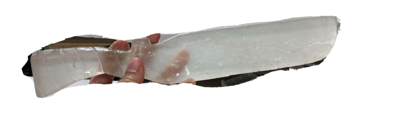 Clear Quartz Sword polished Dagger Knife Hand carved 32cm long 0.585 Gram Unique