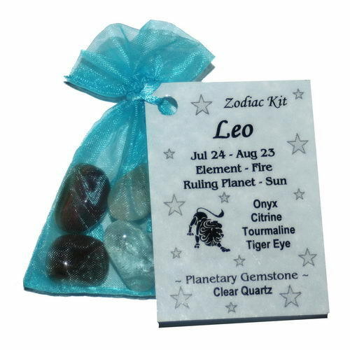 Zodiac Tumble stone kits bags Gemstone star sign astrology Birth stone Crystals