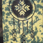 Wall art Throw Altar cloth poster cotton Feathers Mandala Dream catcher green