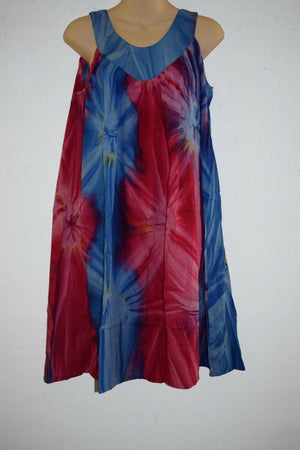 Tie dye Ladies rayon Dress cotton shirt casual Beach boho yoga one size v dress
