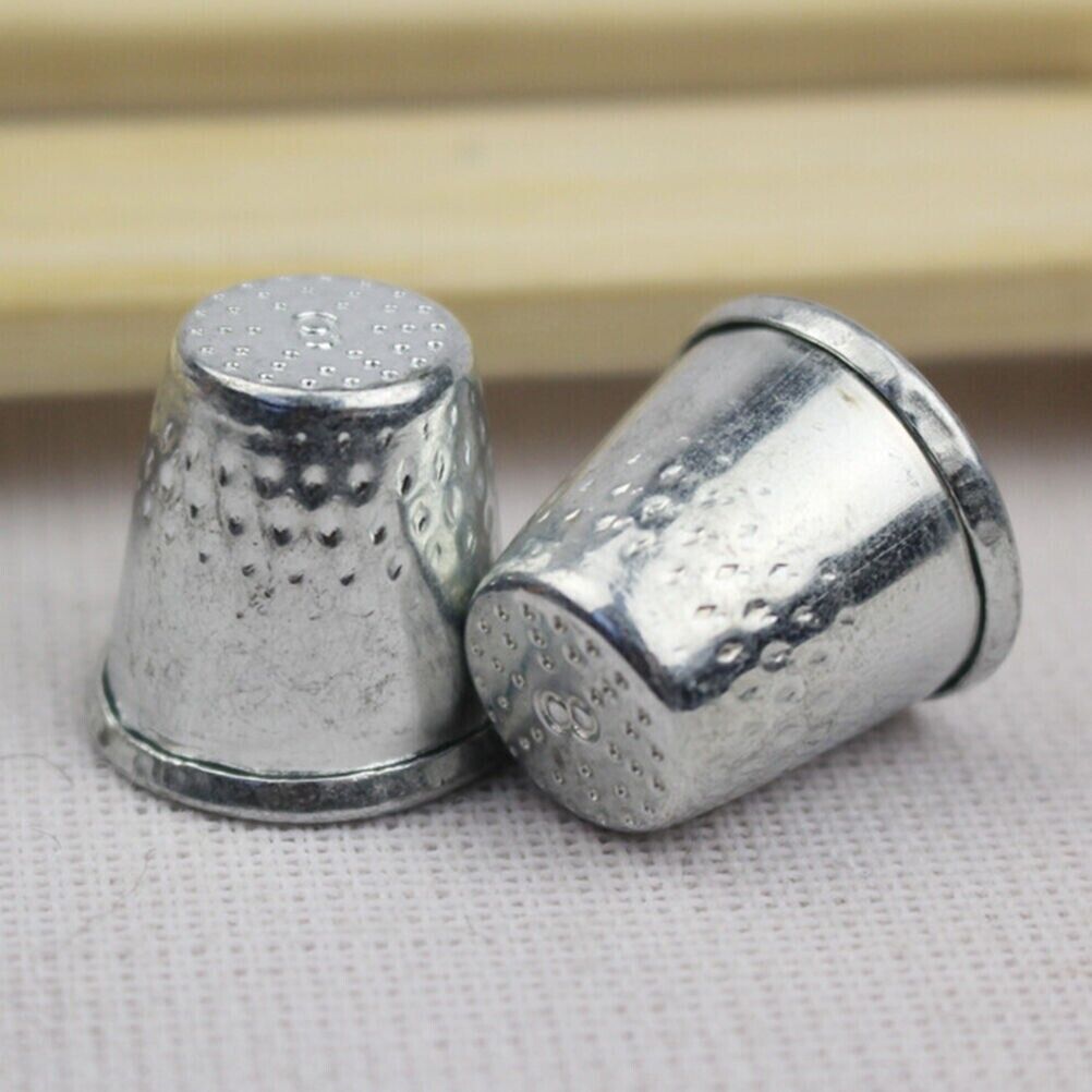 10 x Silver Thimble Needles Sewing Quilting Metal Ring Protector Craft