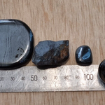 Hematite Gemstone Kit Pendant Polished & Rough magnetic 2 x sphere palm stone