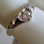 Ring Cubic Zirconia polished crystal Gemstone sterling silver size 10 heart
