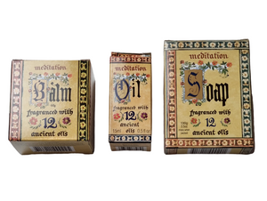 Meditation oil Range 12 Essential Oils Soap Burner oil Balm Gift pack Set