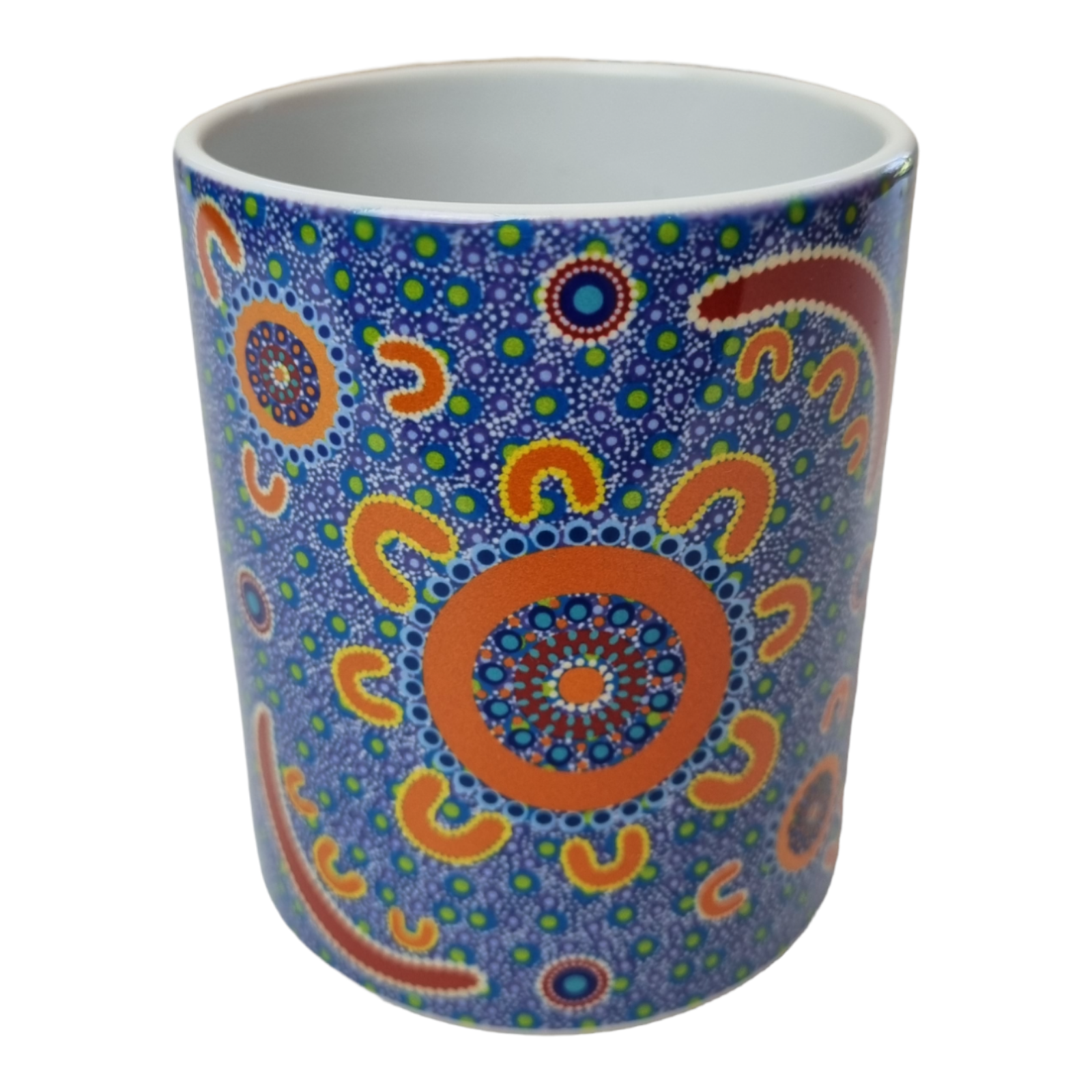 Aboriginal Coffee Mug in Gift Box Indigenous Artist Bulurru Cup Family Camping