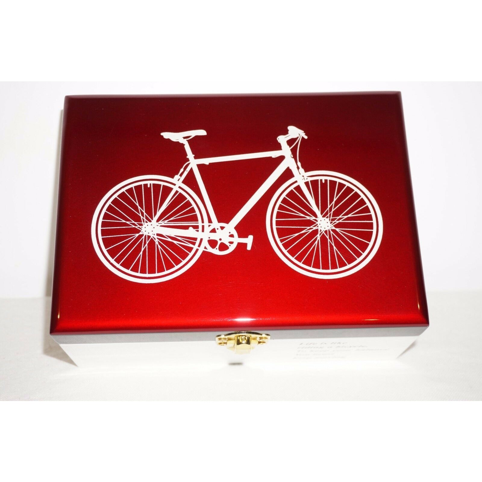 Bike Box Chinese Lacquer Bicycle pearl Keepsake trinket Jewelry gift mirror