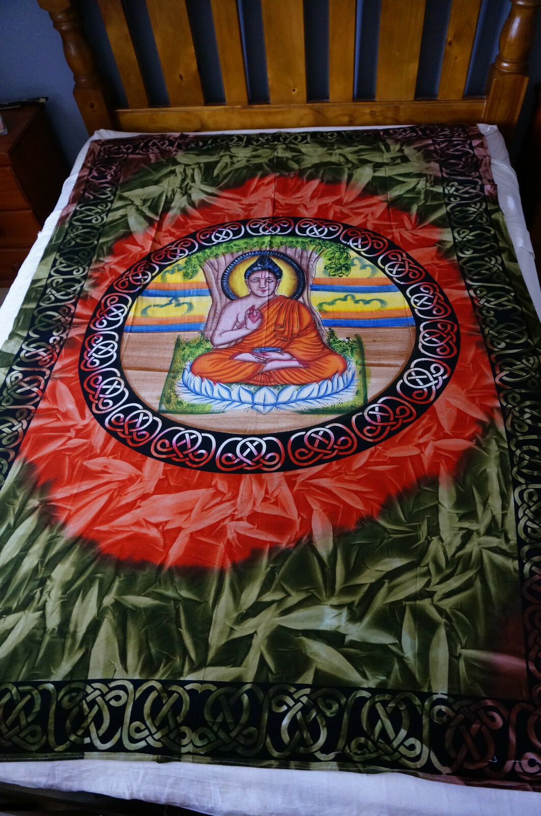 Buddha Single Bed sheet throw cover wall hanging wall art cotton bedding yoga