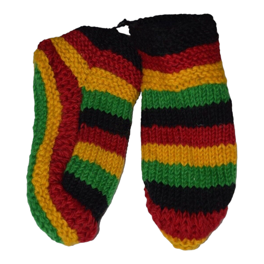 Slippers Meditation knitted Woollen handmade Nepal fleecy lined Rasta Bob Marley