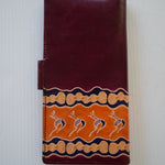 Australian indigenous Artist Leather Wallet Ladies purse travel 22cm x 11cm power of thought